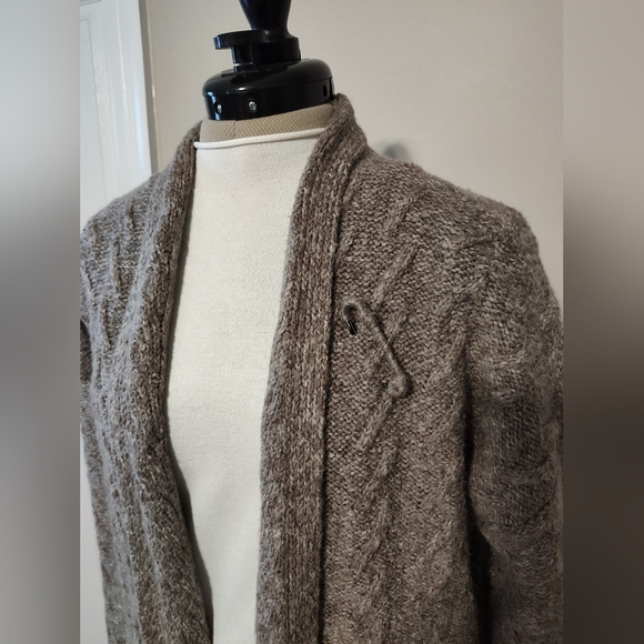 JJill Mocha Cable Knit Cardigan Sweater  XS Petite - Picture 2 of 7